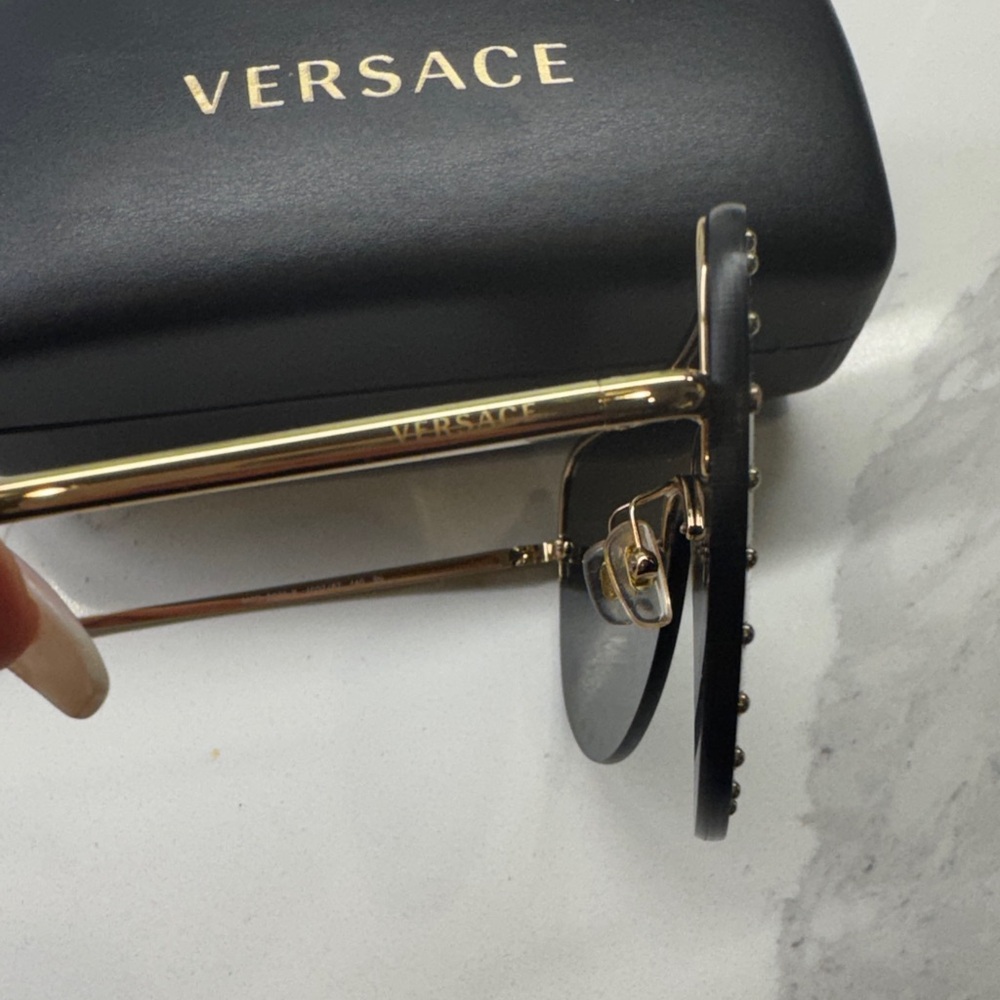 Versace Dark Studded Sunglasses - Picture 3 of 6